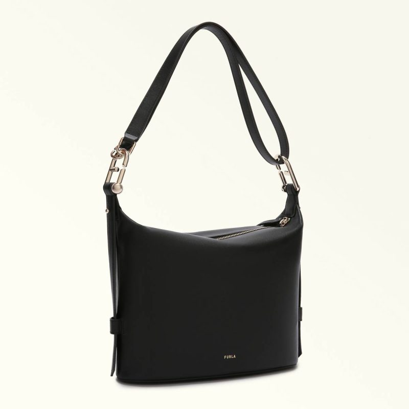Women Nero Crossbodies Furla Nuvola Shoulder Bag M - Image 3