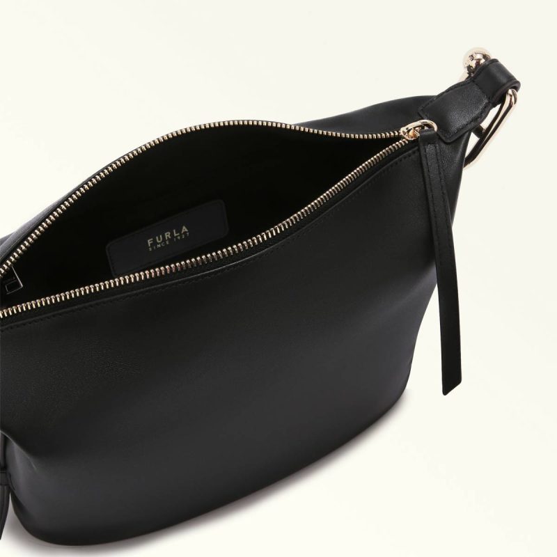 Women Nero Crossbodies Furla Nuvola Shoulder Bag M - Image 4