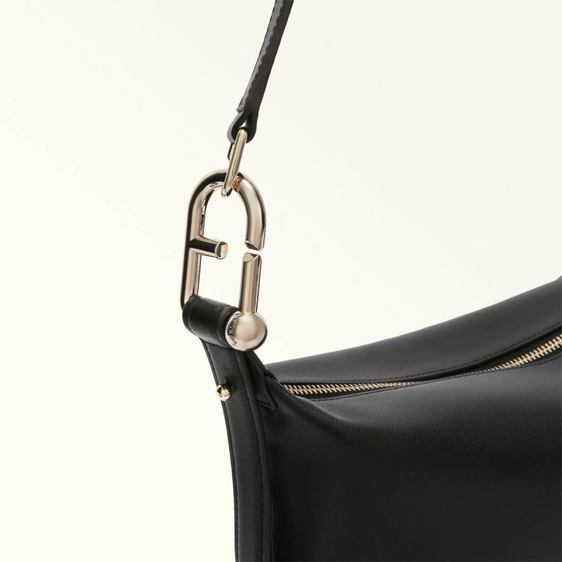 Women Nero Crossbodies Furla Nuvola Shoulder Bag M - Image 5
