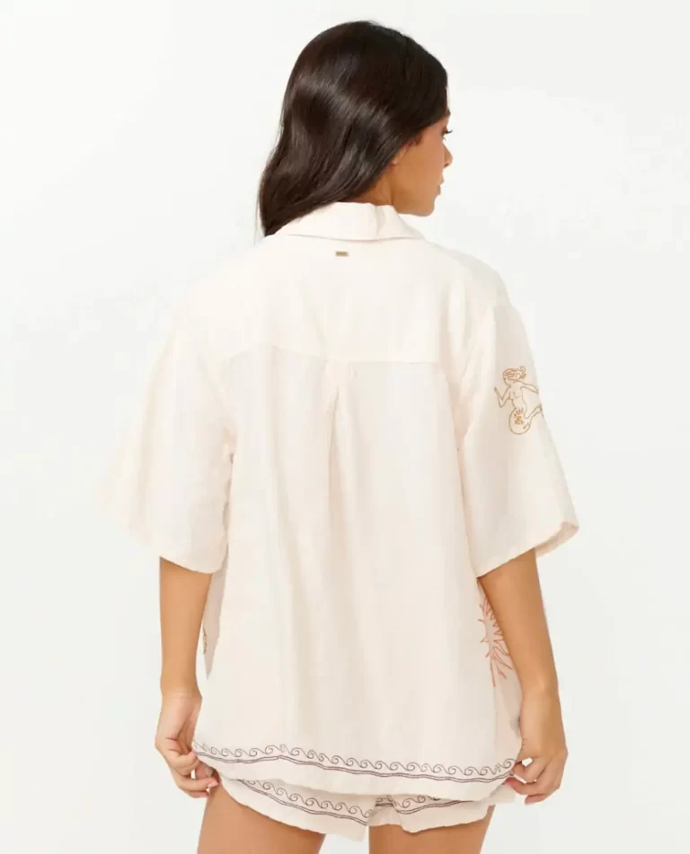 Women Rash Guards Beach Party Embroidered Shirt Rip Curl - Image 3