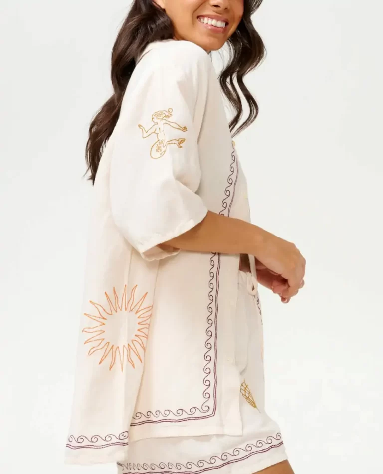 Women Rash Guards Beach Party Embroidered Shirt Rip Curl - Image 5