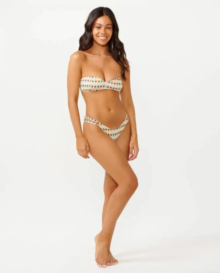 Women Rip Curl Bikini Bottoms Lottie Check Skimpy Coverage Bikini Bottom - Image 4