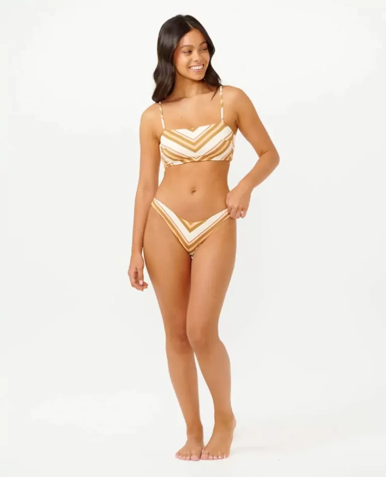 Women Rip Curl Catalina Stripe High Cheeky Coverage Bikini Bottoms - Image 4