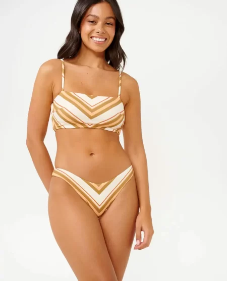 Women Rip Curl Catalina Stripe High Cheeky Coverage Bikini Bottoms