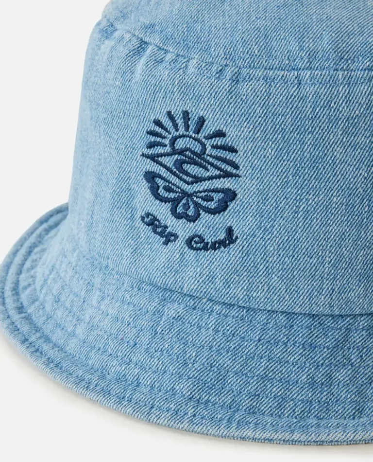 Women Rip Curl Hats & Beanies Distressed Denim Bucket Hat - Image 5