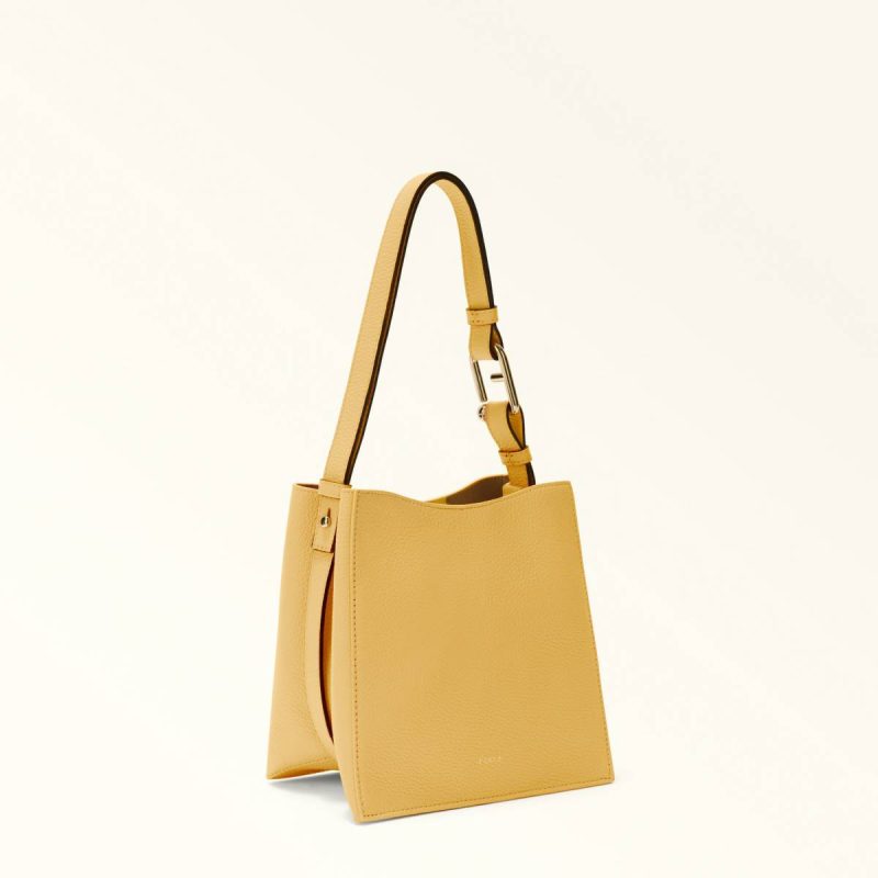 Women Shoulder Bags Furla Nuvola Bucket Bag Mini Crema - Image 3