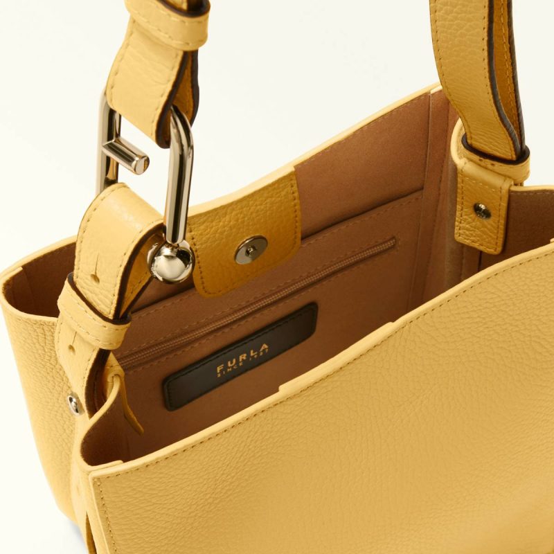 Women Shoulder Bags Furla Nuvola Bucket Bag Mini Crema - Image 4