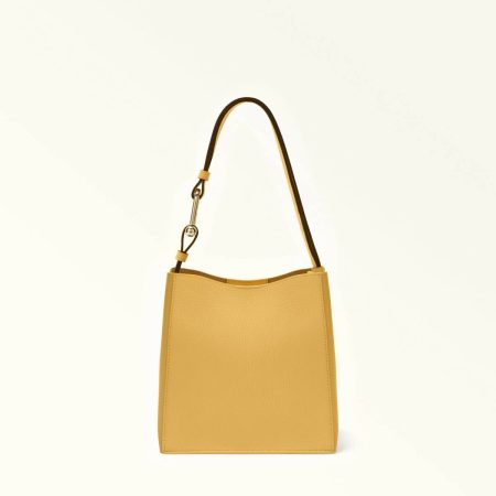 Women Shoulder Bags Furla Nuvola Bucket Bag Mini Crema