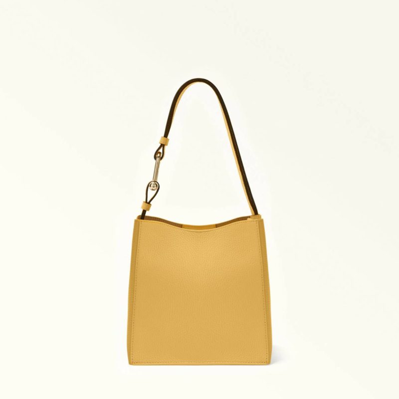 Women Shoulder Bags Furla Nuvola Bucket Bag Mini Crema