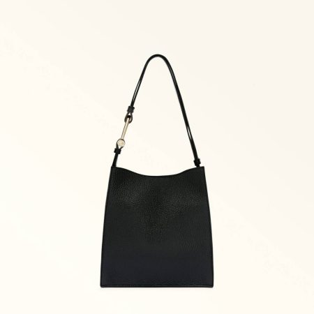 Women Shoulder Bags Furla Nuvola Bucket Bag Mini Nero