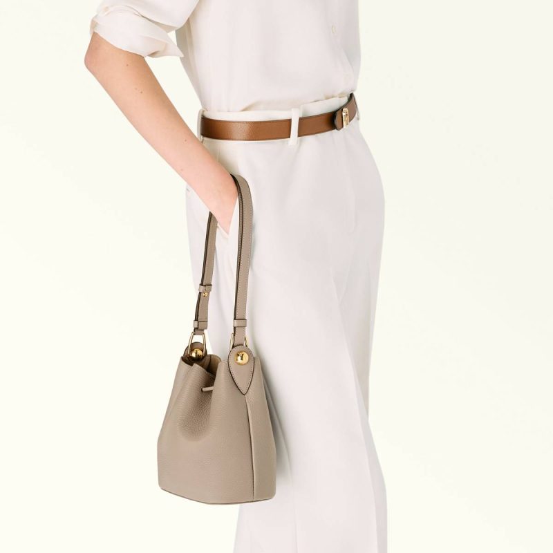 Women Stucco Gray Crossbodies Furla Sfera Bucket Bag Mini - Image 2