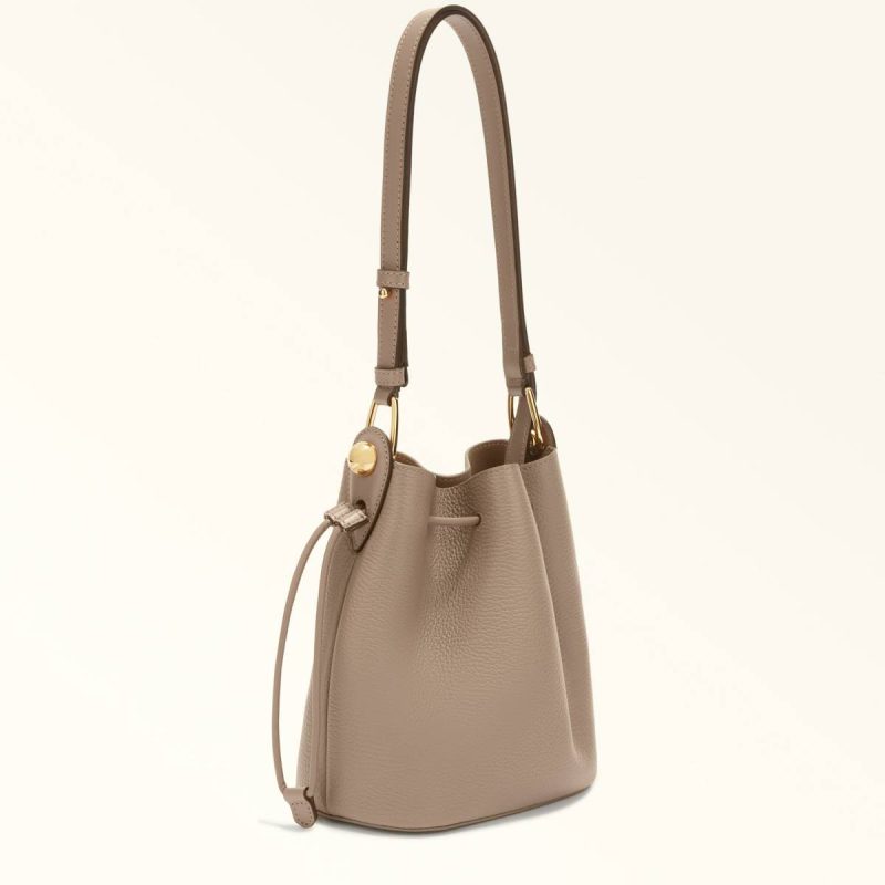 Women Stucco Gray Crossbodies Furla Sfera Bucket Bag Mini - Image 3