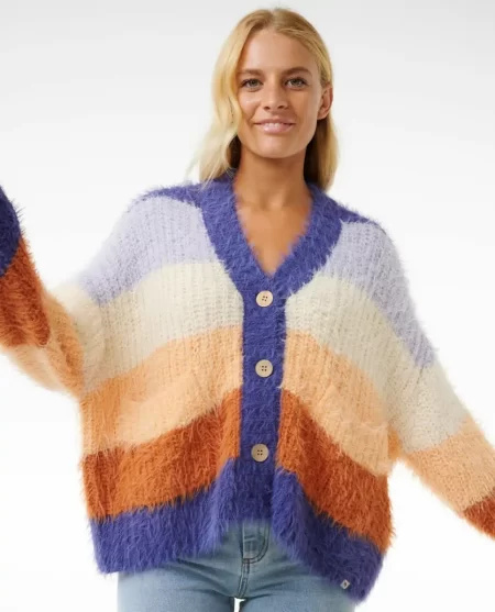 Women The Search Stripe Cardigan Rip Curl Sweaters