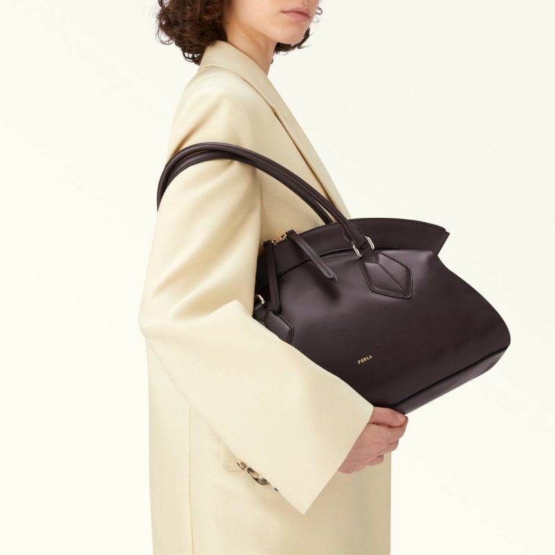 Women Totes Furla Erica Tote M Dark Coffee - Image 2