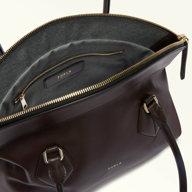 Women Totes Furla Erica Tote M Dark Coffee - Image 4