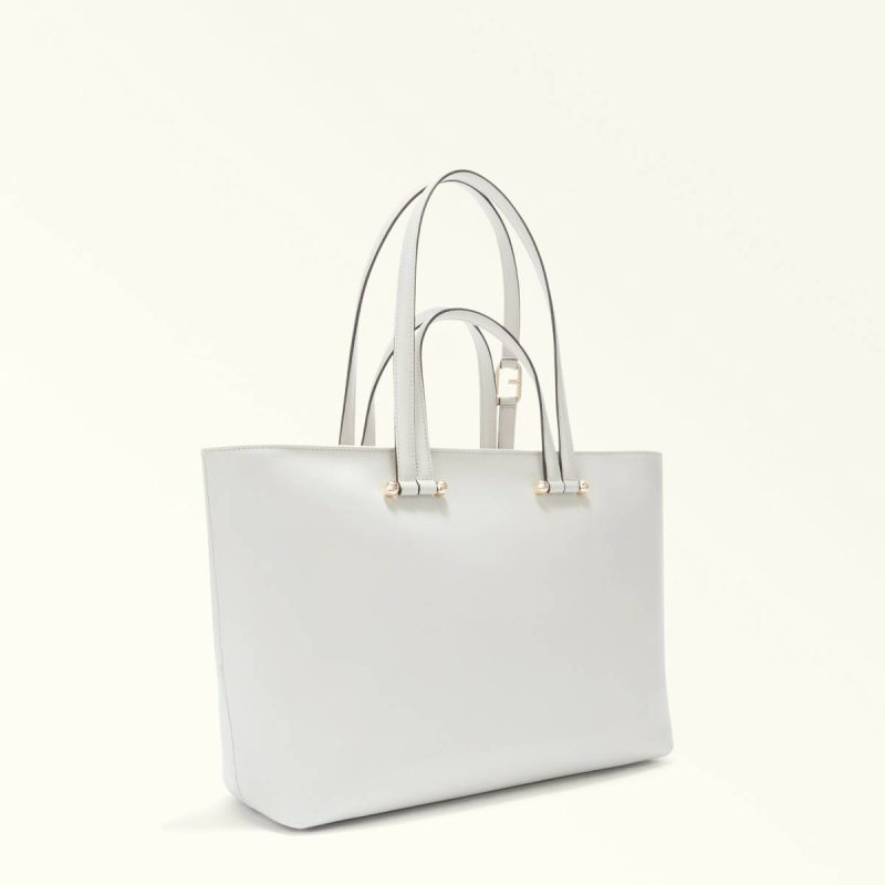 Women Totes Marshmallow+Grigio Int. Furla Duetto Tote L - Image 3