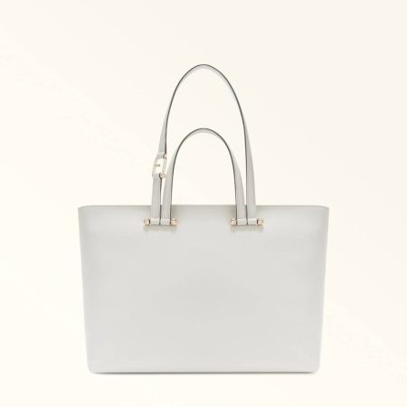 Women Totes Marshmallow+Grigio Int. Furla Duetto Tote L