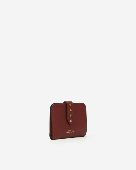 Women Wallet Leather Small Leather Goods Clutches & Small Leather Goods Burgundy Isabel Marant