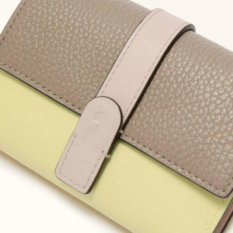 Women Wallets Furla Grazia Compact Wallet M Stucco Gray+Freesia+Azalea - Image 3