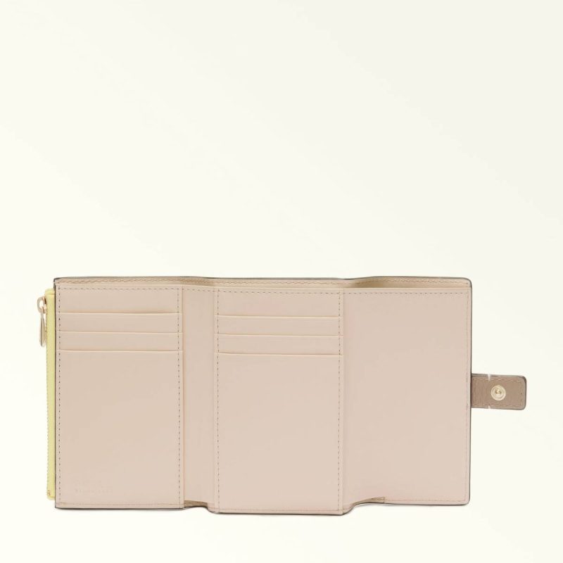 Women Wallets Furla Grazia Compact Wallet M Stucco Gray+Freesia+Azalea - Image 4
